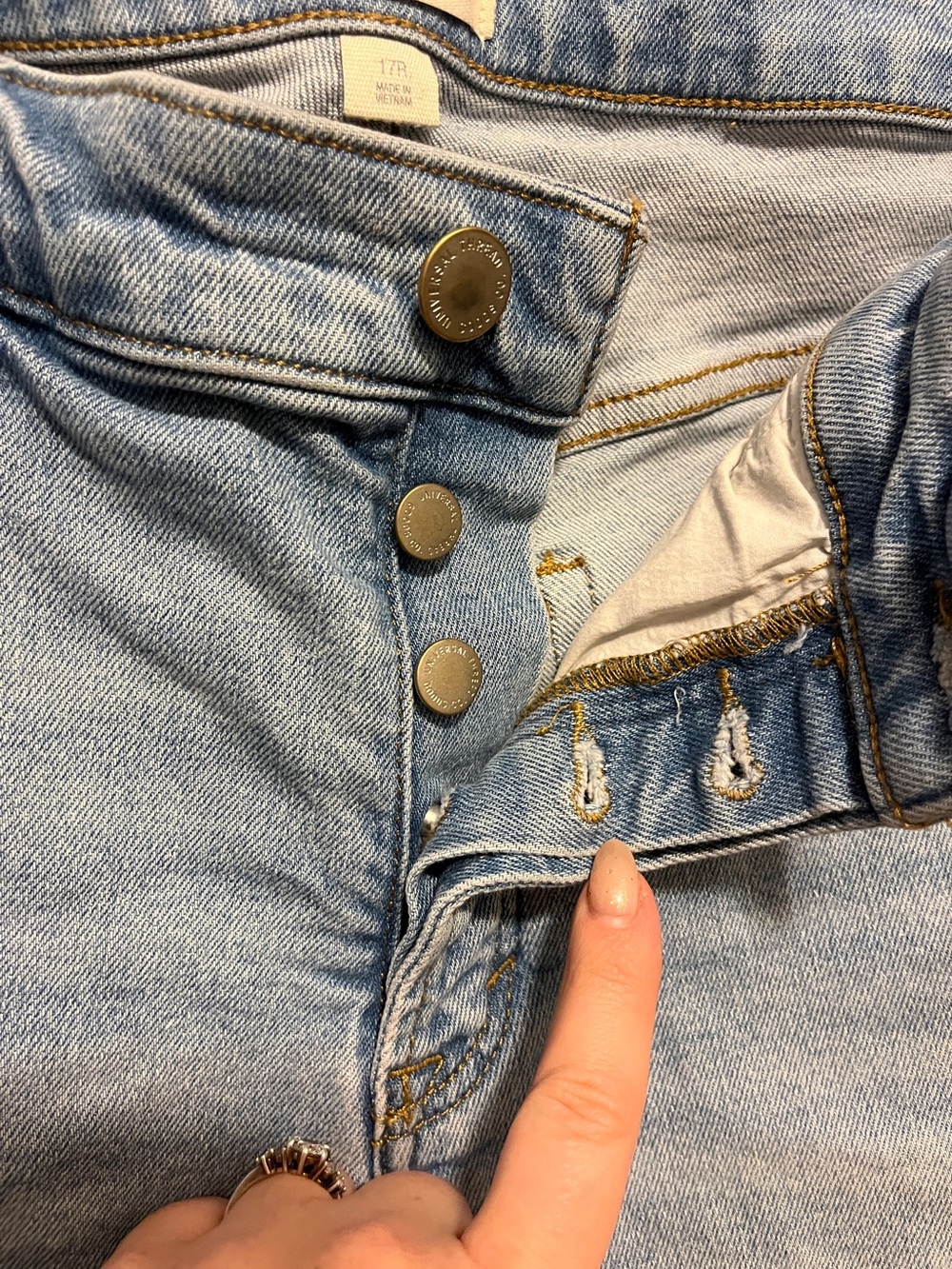 Universal Thread Light Blue High-Rise Button-Fly Jeans